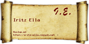 Iritz Ella névjegykártya